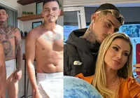 Namorado de Andressa Urach surge de fralda ao lado de homens