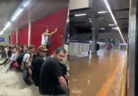 Vídeo: chuva causa alagamento dentro do metrô de São Paulo