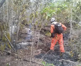 Bombeiros combatem incêndios florestais em Lençóis com apoio