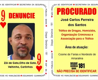 Líder do tráfico no Nordeste de Amaralina entra pro Baralho do Crime