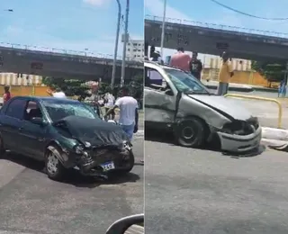 Ano novo e acidente: colisão deixa carros destruídos em Salvador; assista