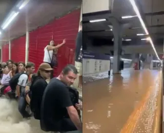 Vídeo: chuva causa alagamento dentro do metrô de São Paulo