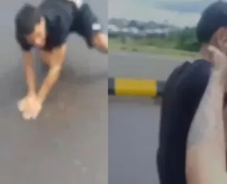 Vídeo: criminosos atiram contra rival durante perseguição de moto