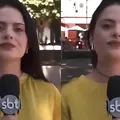 Barata invade roupa de repórter do SBT durante tranmissão ao vivo imagem