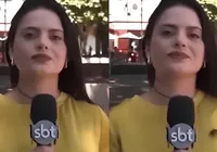 Barata invade roupa de repórter do SBT durante tranmissão ao vivo imagem