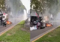 Fotógrafo é atingido na cabeça em protesto contra Milei imagem
