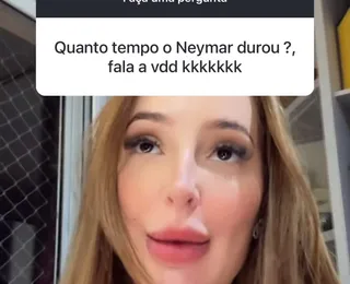 Modelo polemiza sobre sexo com Neymar: "Duas músicas, acabou o show"