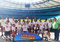 Arena Fonte Nova faz ação em apoio a campanha do Maio Laranja