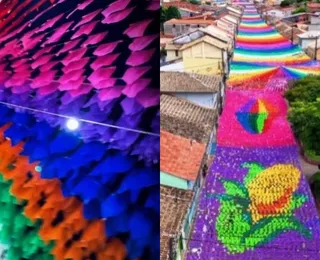 Cidade baiana encanta web com decoração junina gigante; assista