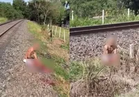 Bandido perde parte da perna após roubar casa e fugir em trem