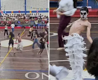 Aluno viraliza com dança de Ney Matogrosso em festa junina