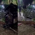 Acidente com carro de luxo destrói estrutura de praça na Bahia imagem