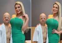 Andressa Urach grava vídeo +18 ao lado influenciador com doença rara