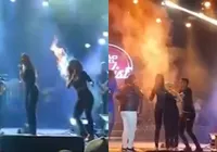 Pegou fogo! Backing vocal do Limão com Mel sofre acidente em show