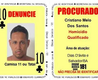 'Braço' do PCC na Bahia vira Dez de Paus no Baralho do Crime da SSP