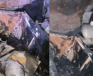 Incêndio destrói casa e deixa pai e filho feridos em Pirajá