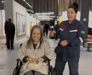 Regina Duarte surge em cadeira de rodas e preocupa fãs