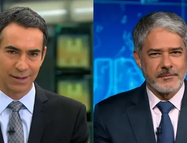 Substituto de William Bonner quer levar esposa da Record para a Globo - Imagem