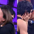 Casada, Tatá Werneck beija cantor na boca para selar paz; confira imagem