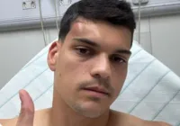 Após levar pancada na cabeça, Brazão, do Santos posta foto: "Susto" imagem