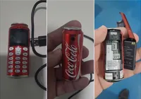 Minicelular disfarçado de lata de Coca-Cola é apreendido em presídio imagem