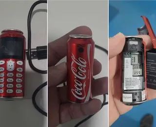 Minicelular disfarçado de lata de Coca-Cola é apreendido em presídio