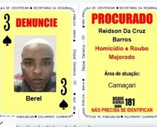 Três de Espadas do Baralho do Crime, Berel é preso em Camaçari