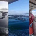 Mancha escura e oleosa é vista na Baía-de-Todos-os-Santos imagem