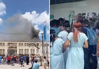 Incêndio atinge hospital e bebês são retirados às pressas da unidade imagem