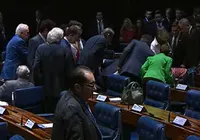 Sessão é suspensa após senadora cair e cortar testa no plenário