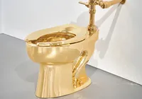 Vaso sanitário de ouro polêmico é leiloado por valor milionário imagem