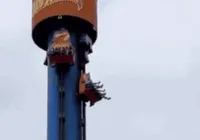 Vídeo: brinquedo trava e família fica presa a 100 m de altura no Beto Carrero