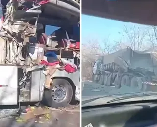 Acidente entre ônibus e carreta deixa um morto e 5 feridos na Bahia