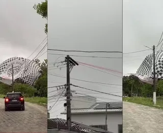Balão cai sobre casas em cidade da Bahia e causa queda de energia