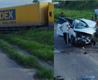 Caminhão dos Correios colide com carro e deixa um morto na Bahia