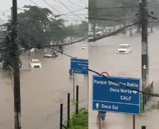 Caos: chuva forte deixa Lauro de Freitas paralisada e carros submersos