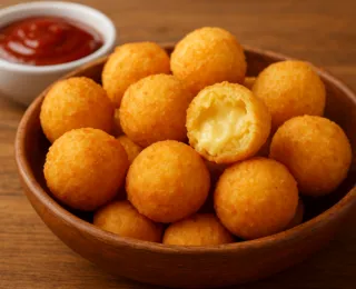 Lanche fácil para o fim de tarde: bolinha de queijo com 3 ingredientes