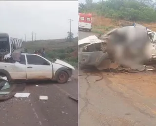 Pai, mãe e filha morrem em acidente entre caminhonete e ônibus na BR