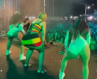 Prefeita baiana rouba a cena ao dançar no palco com banda La Fúria