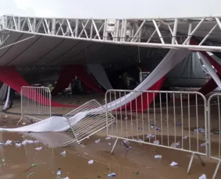 Temporal derruba estrutura e deixa várias vítimas em festa