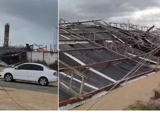 Vendaval destrói galpão em cidade baiana e assusta moradores
