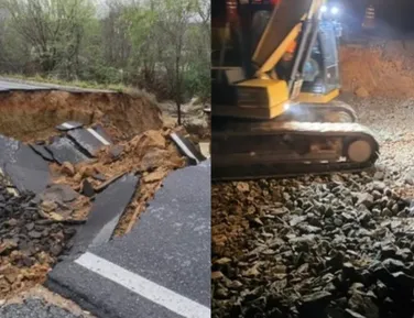 BR-116 é reaberta na Bahia após cratera gigante fechar rodovia - Imagem