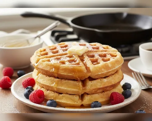 Pronto em 8 minutos: aprenda fazer waffle de hotel na frigideira - Imagem