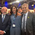 Ana Coelho, CEO do Grupo Aratu,  encontra presidente Lula no lançamento do SBT News em São Paulo imagem