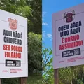 "Quem joga lixo é corno": Prefeitura viraliza com placas inusitadas imagem