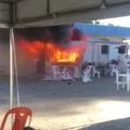 Vídeo: trailer pega fogo em área de motoristas por app no aeroporto imagem