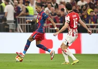 Brasileiro brilha com dois gols e Barcelona vai à final da Supercopa
