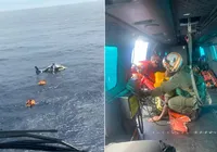Helicóptero com trabalhadores da Petrobras faz pouso de emergência no mar imagem