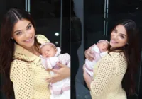 Key Alves, atleta de vôlei, mostra rosto da filha pela primeira vez