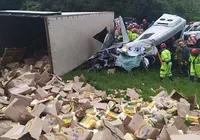 Seis fiéis morrem na BR após assaltantes soltarem freio de caminhão